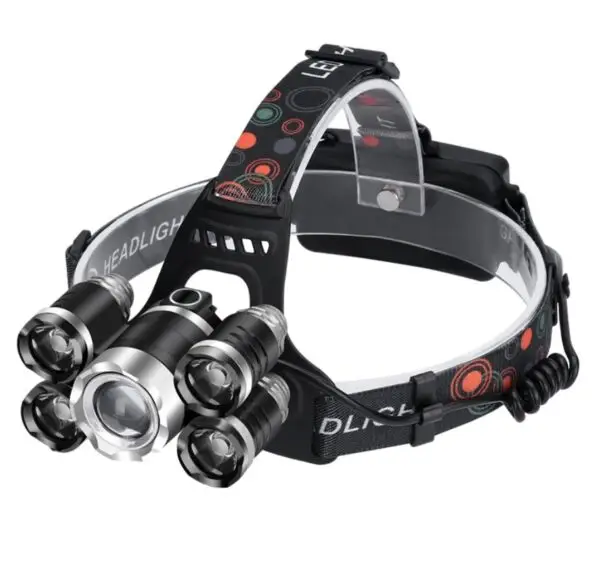 Super Bright Five-Light Head Mounted Flashlight, 2200 Lumens - Image 3