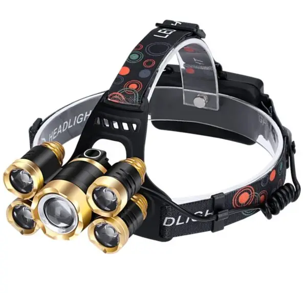 Super Bright Five-Light Head Mounted Flashlight, 2200 Lumens - Image 5