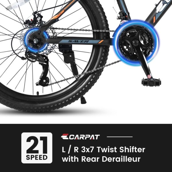 24 Inch Mountain Bike, Steel Frame, Shimano 21 Speed With Dual Disc Brakes And Front Suspension - Image 7
