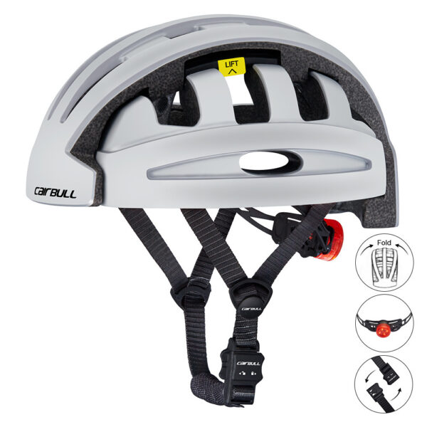Folding Bicycle Helmet with Red LED Rear Light - Image 4