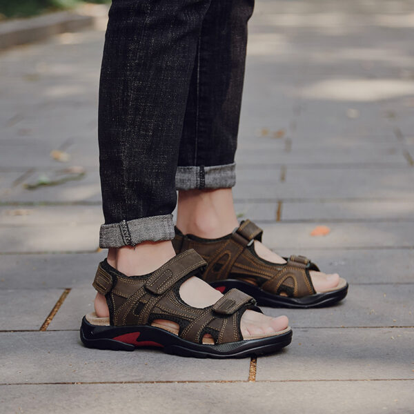 Outdoor Sandals Beach Leather Roman Sandals - Image 2