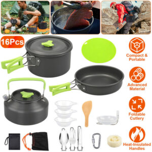 16 Piece Camping Cookware Set